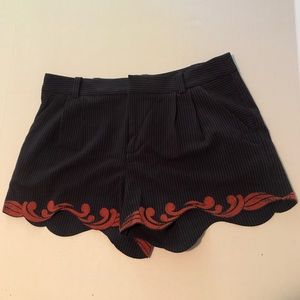 Orange and blue shorts